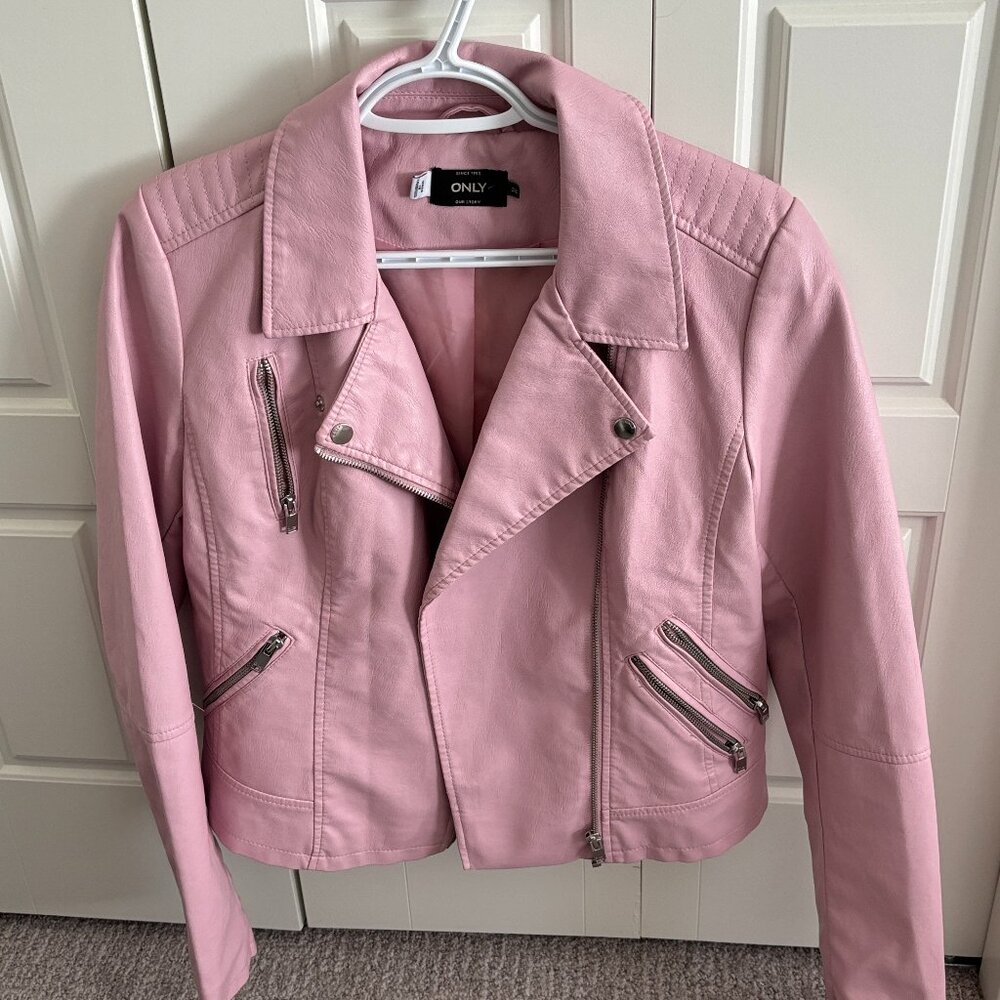 Pink leather jacket